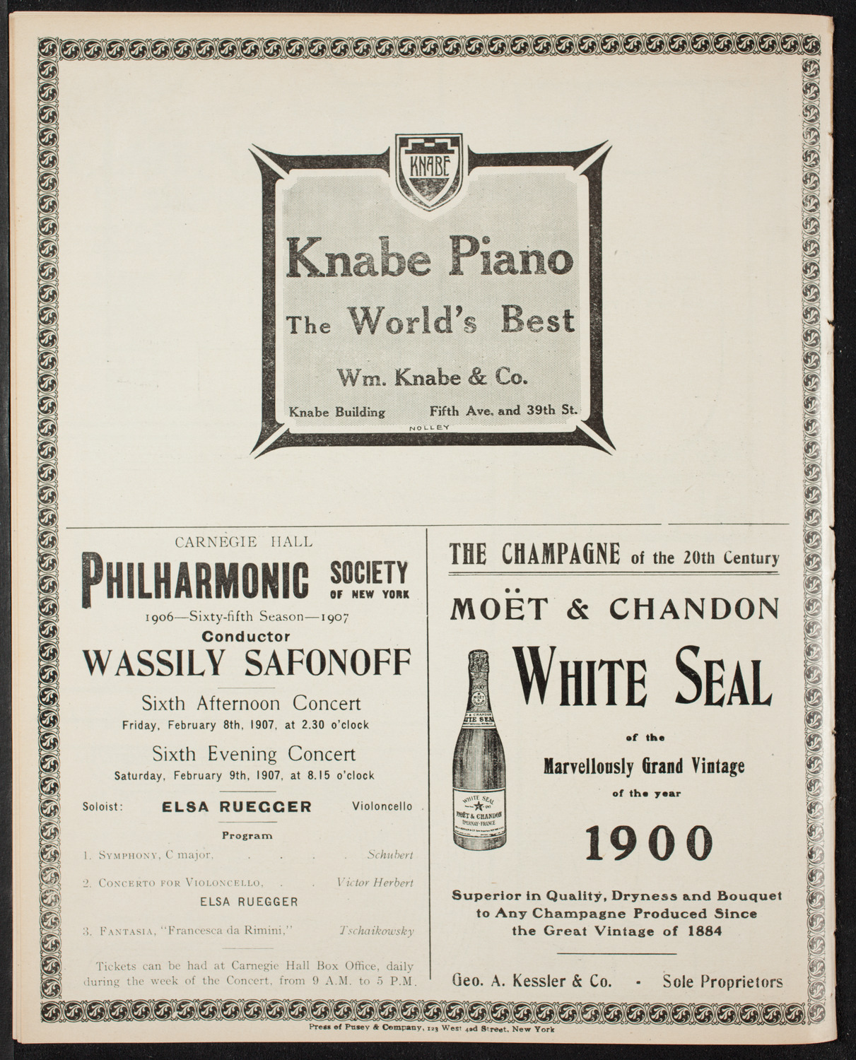 New York Philharmonic, January 26, 1907, program page 14