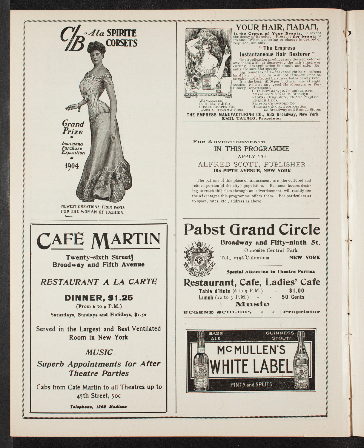 New York Symphony Orchestra, April 2, 1905, program page 8