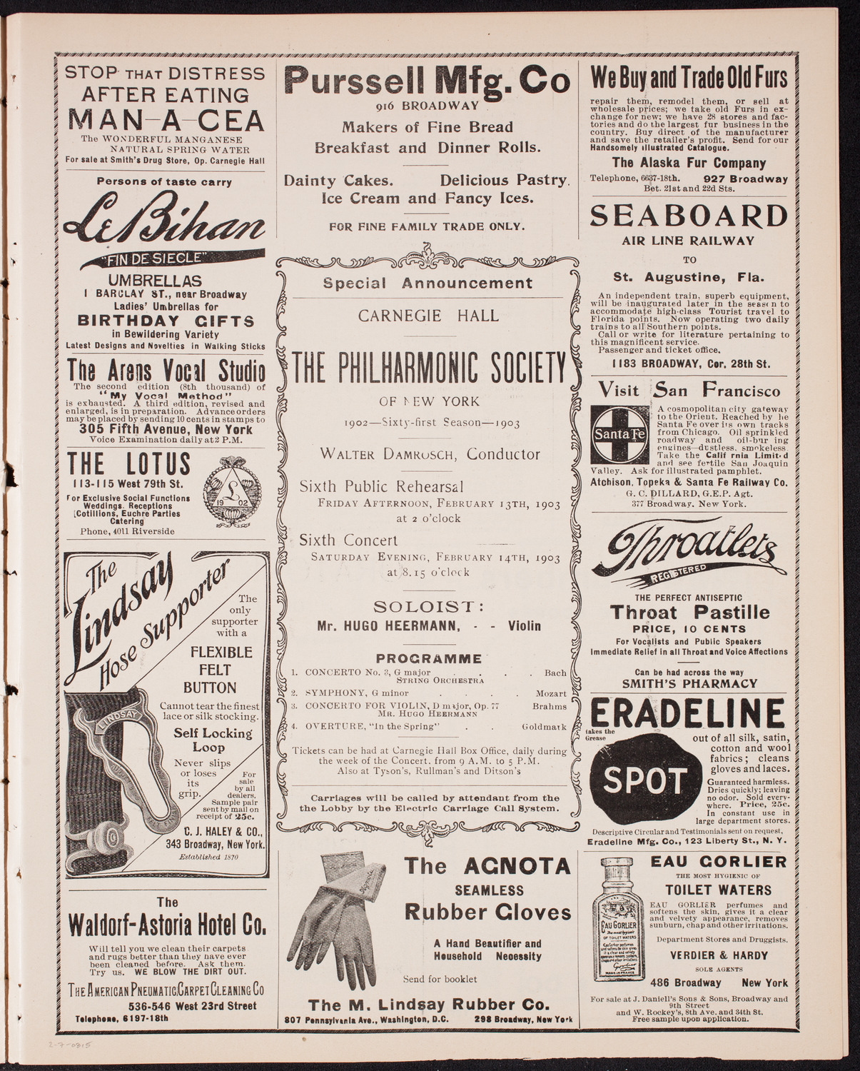 Symphony Concert for Young People, February 7, 1903, program page 9