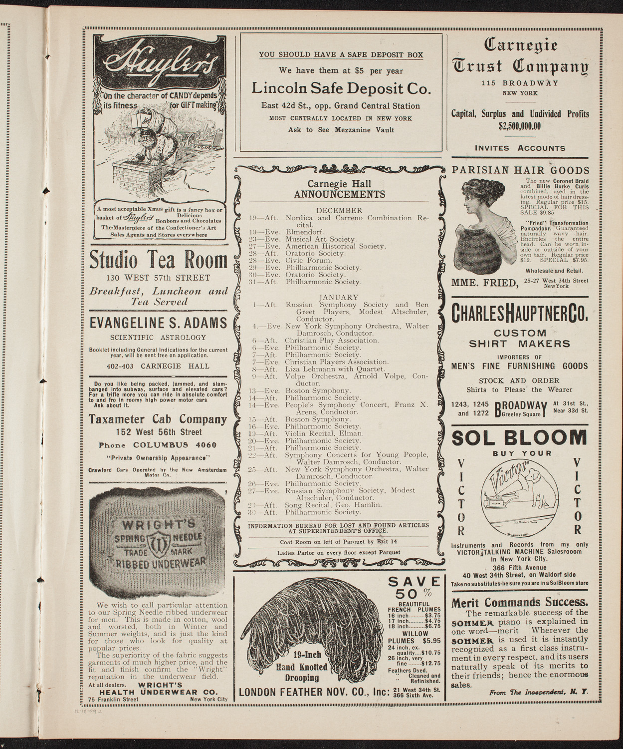 Symphony Concert for Young People, December 18, 1909, program page 3