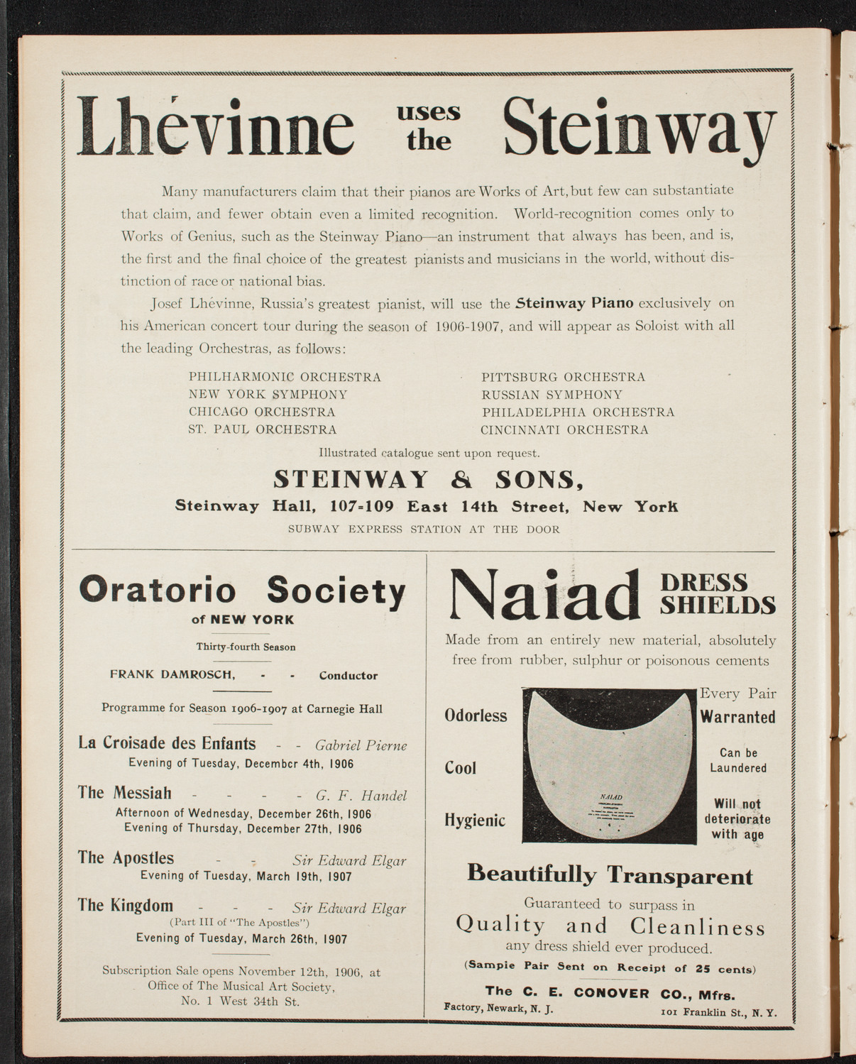 Ruggero Leoncavallo and La Scala Orchestra, October 10, 1906, program page 4