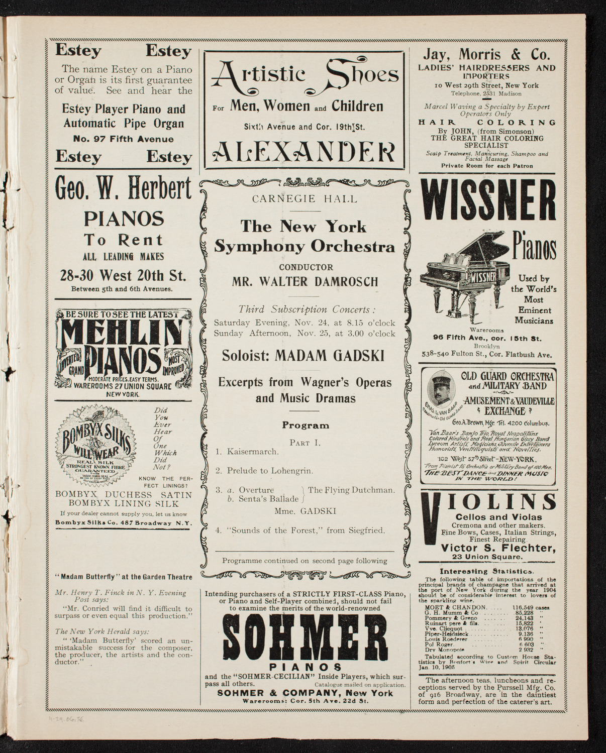 New York Symphony Orchestra, November 24, 1906, program page 5
