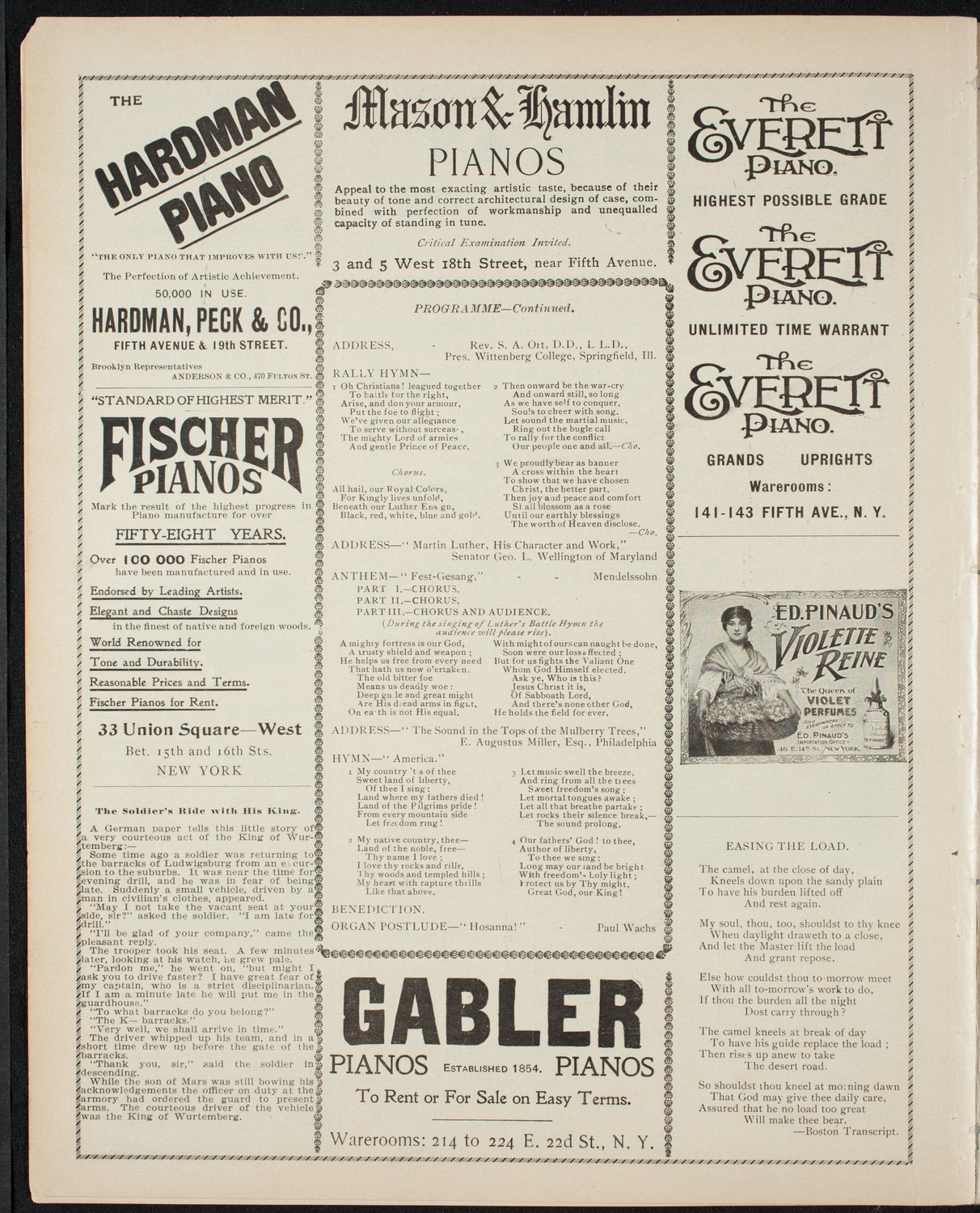 Luther League of America National Convention Rally, October 20, 1898, program page 6