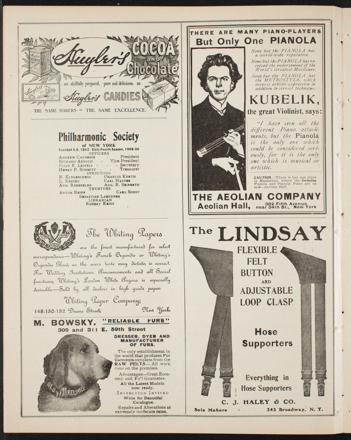 Josef Lhévinne, Piano, March 19, 1906, program page 6