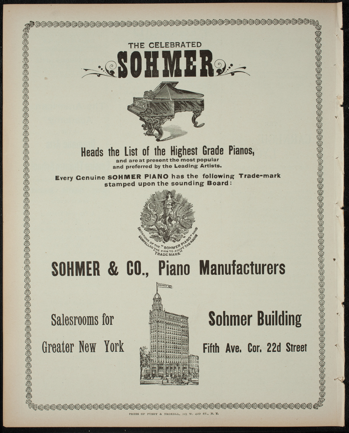 Paolo Gallico and Pupils, May 15, 1899, program page 8