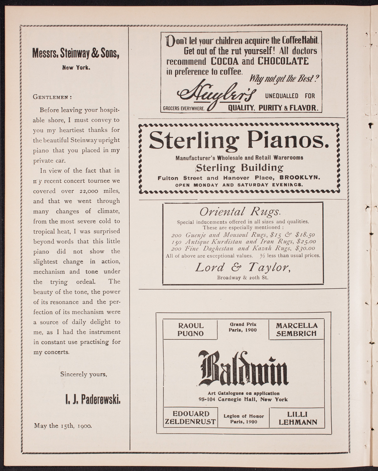 New York Festival Chorus, February 1, 1903, program page 4