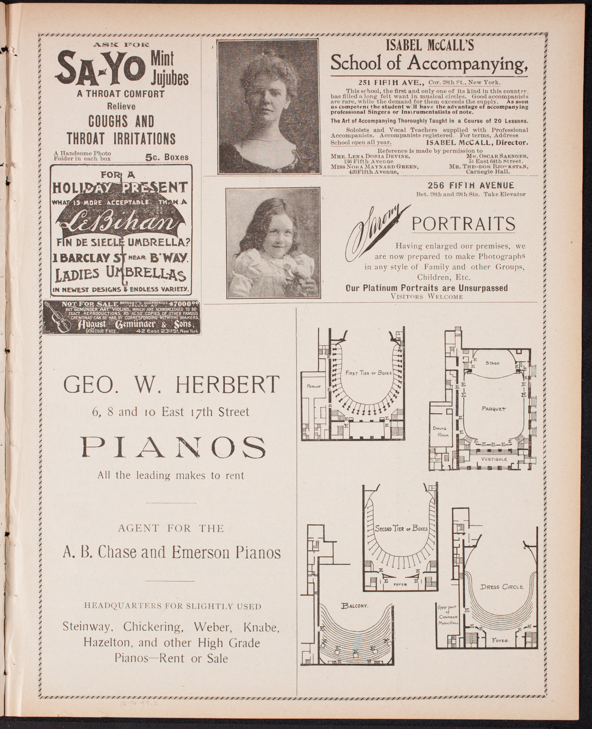 Ignacy Jan Paderewski, Piano, December 16, 1899, program page 3