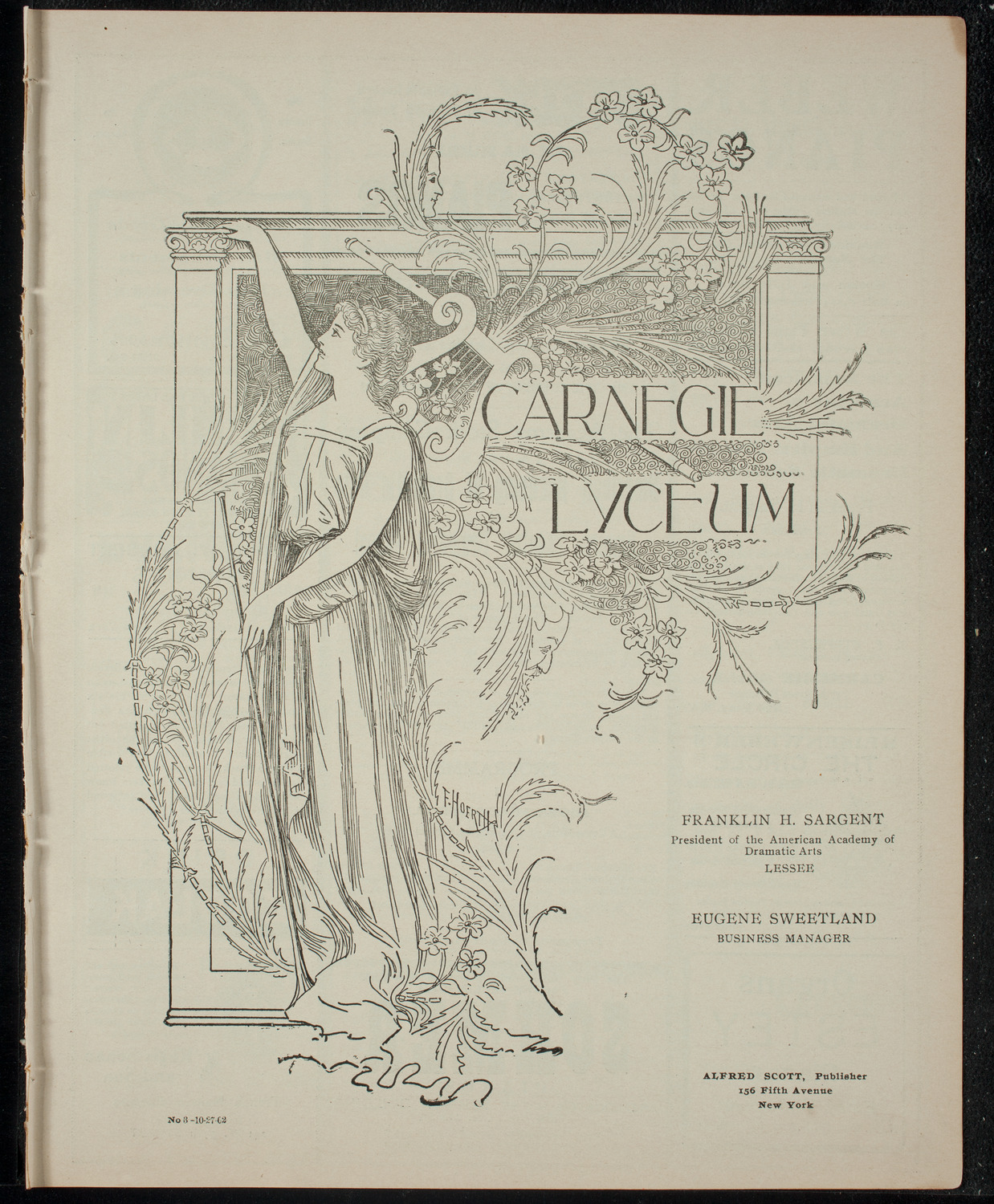 Academy Stock Company of the American Academy of Dramatic Arts and Empire Theatre Dramatic School, October 27, 1902, program page 1