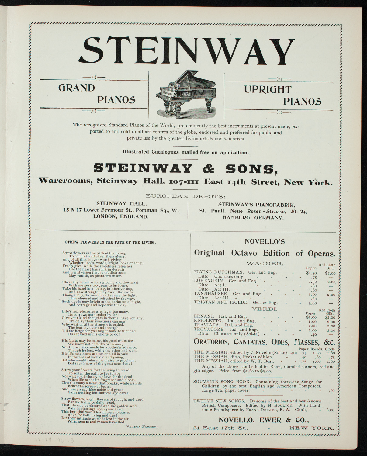 Oratorio Society of New York, December 29, 1896, program page 5