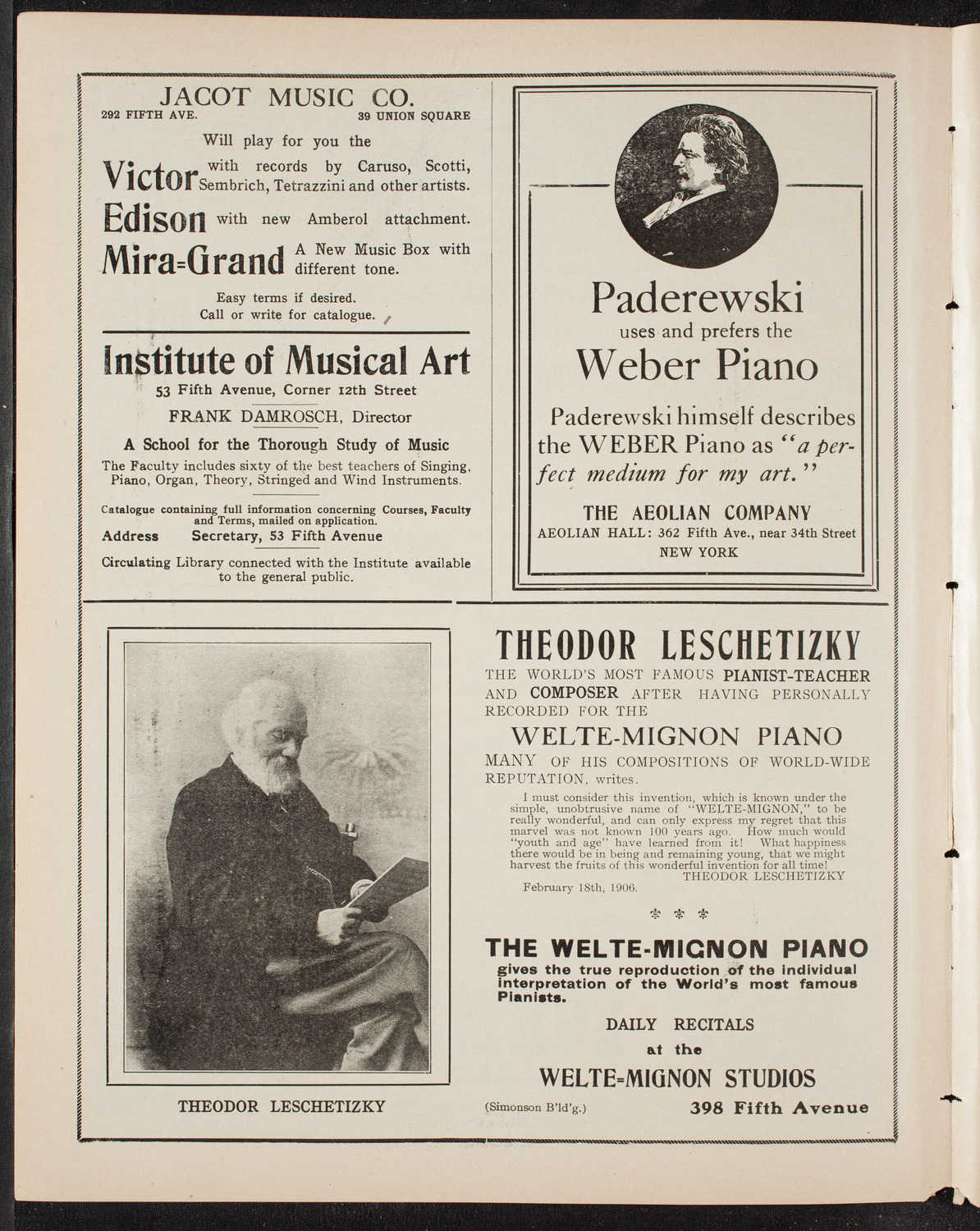 Oratorio Society of New York, April 8, 1909, program page 6