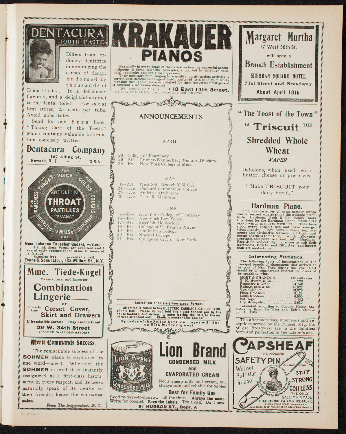 Musurgia of New York, April 24, 1906, program page 3