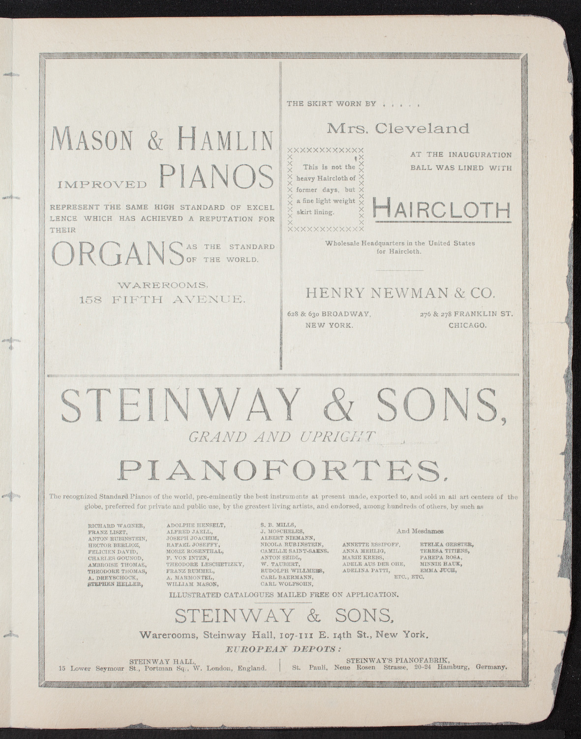 Gaston Blay and Others, April 29, 1893, program page 3