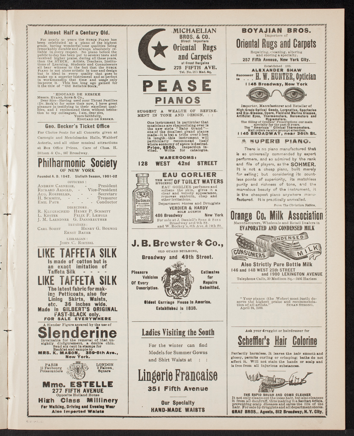 New York Philharmonic, April 5, 1902, program page 3
