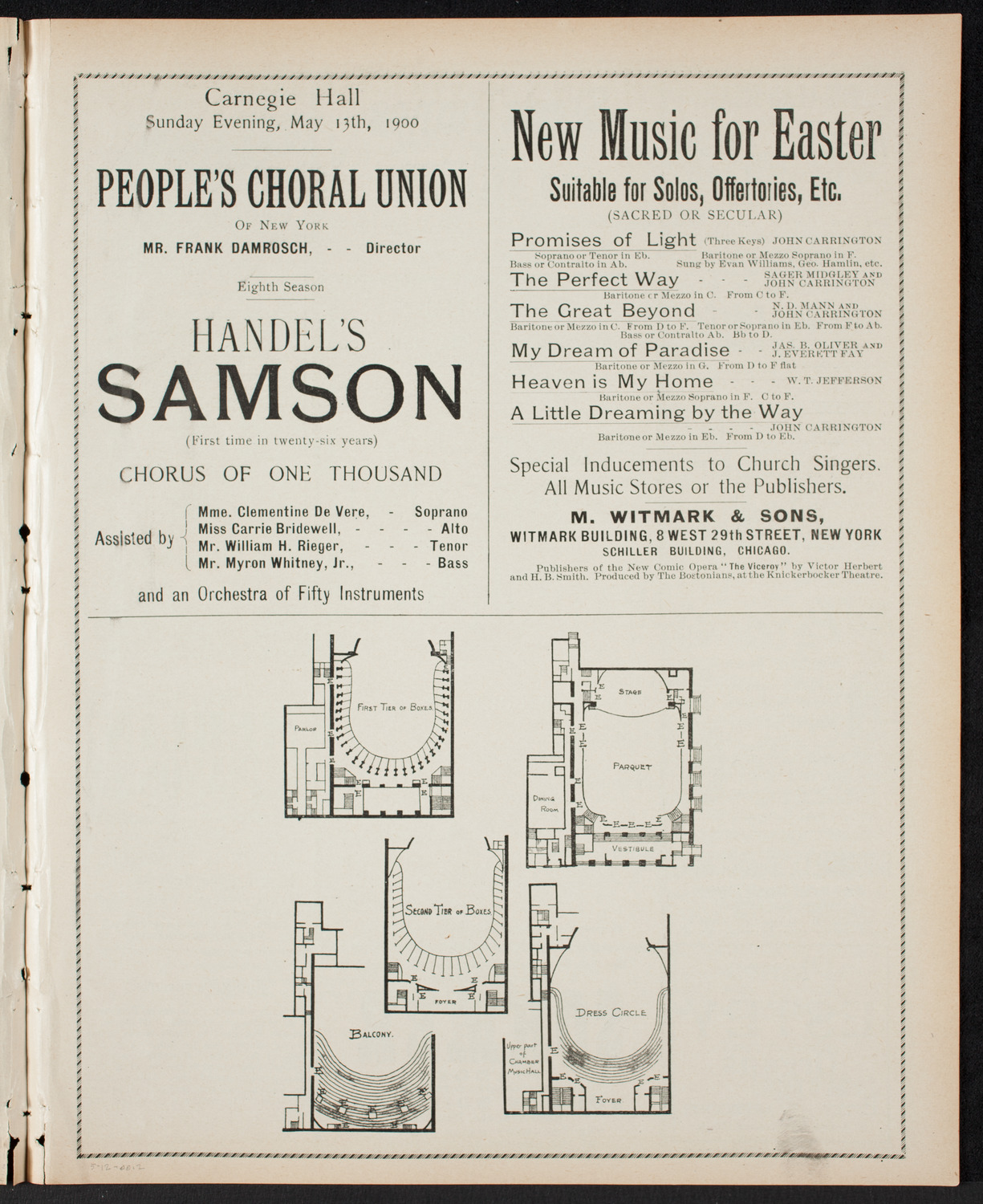 Ignacy Jan Paderewski, Piano, May 12, 1900, program page 3