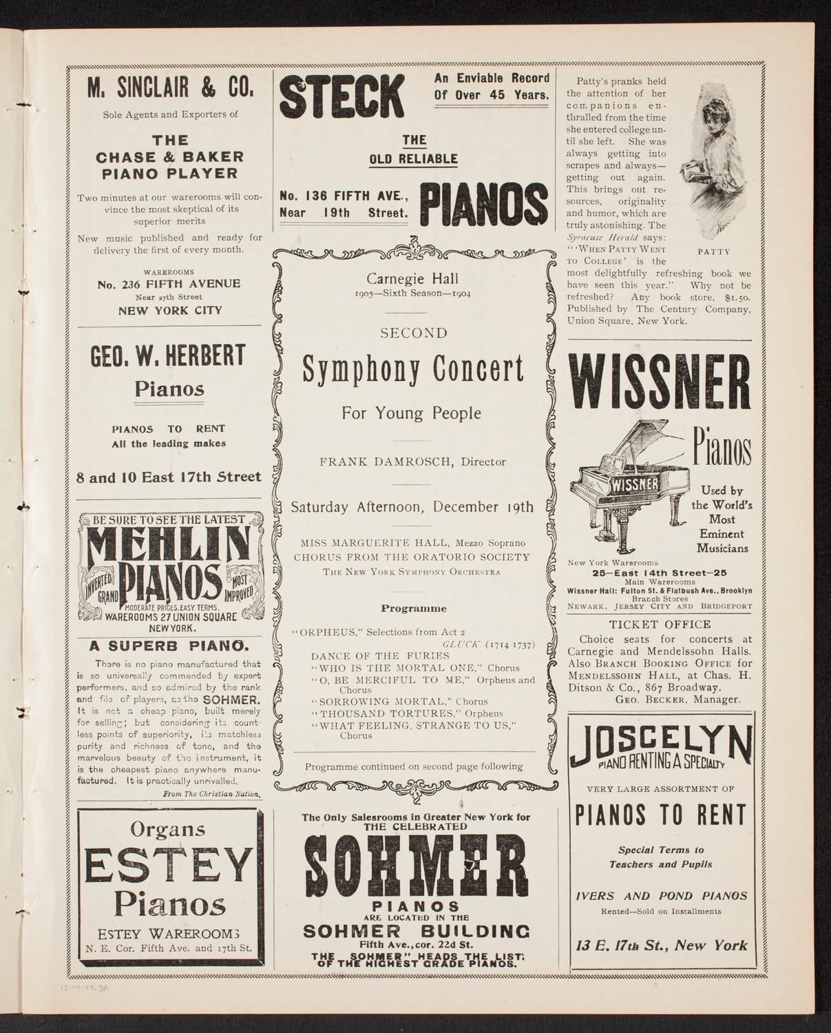 Symphony Concert for Young People, December 19, 1903, program page 5
