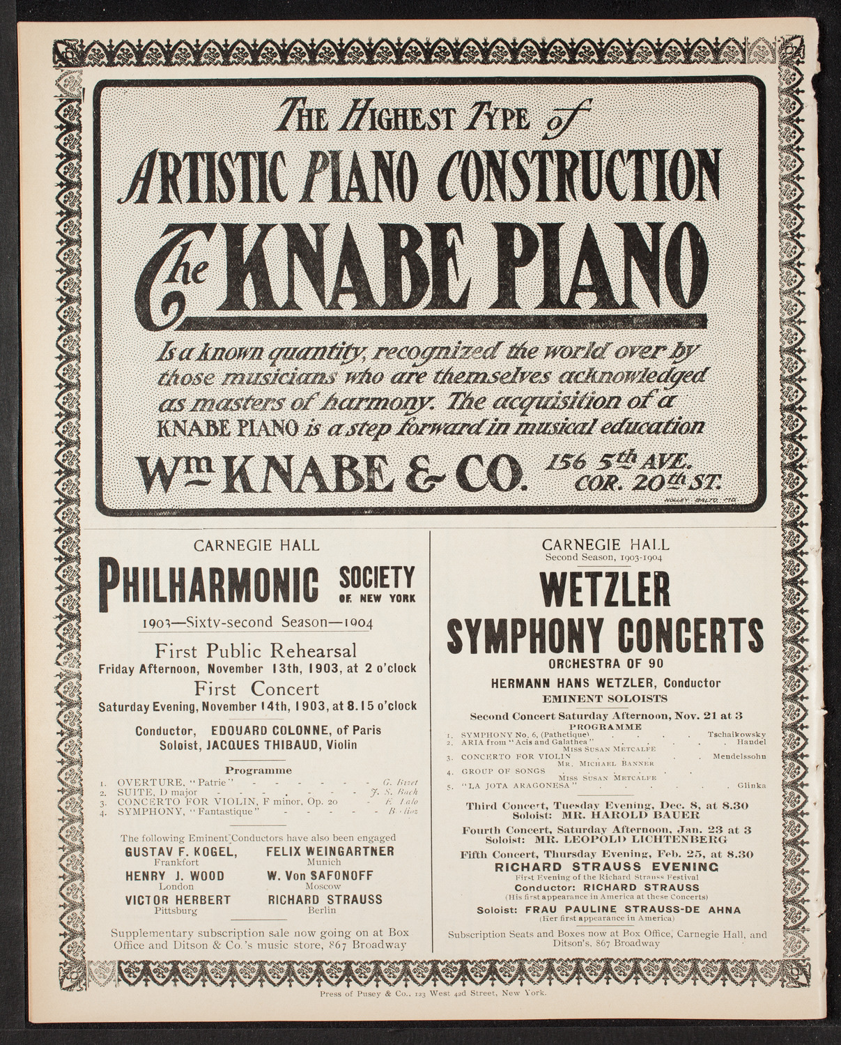 Edwin Grasse with Orchestra, November 12, 1903, program page 12