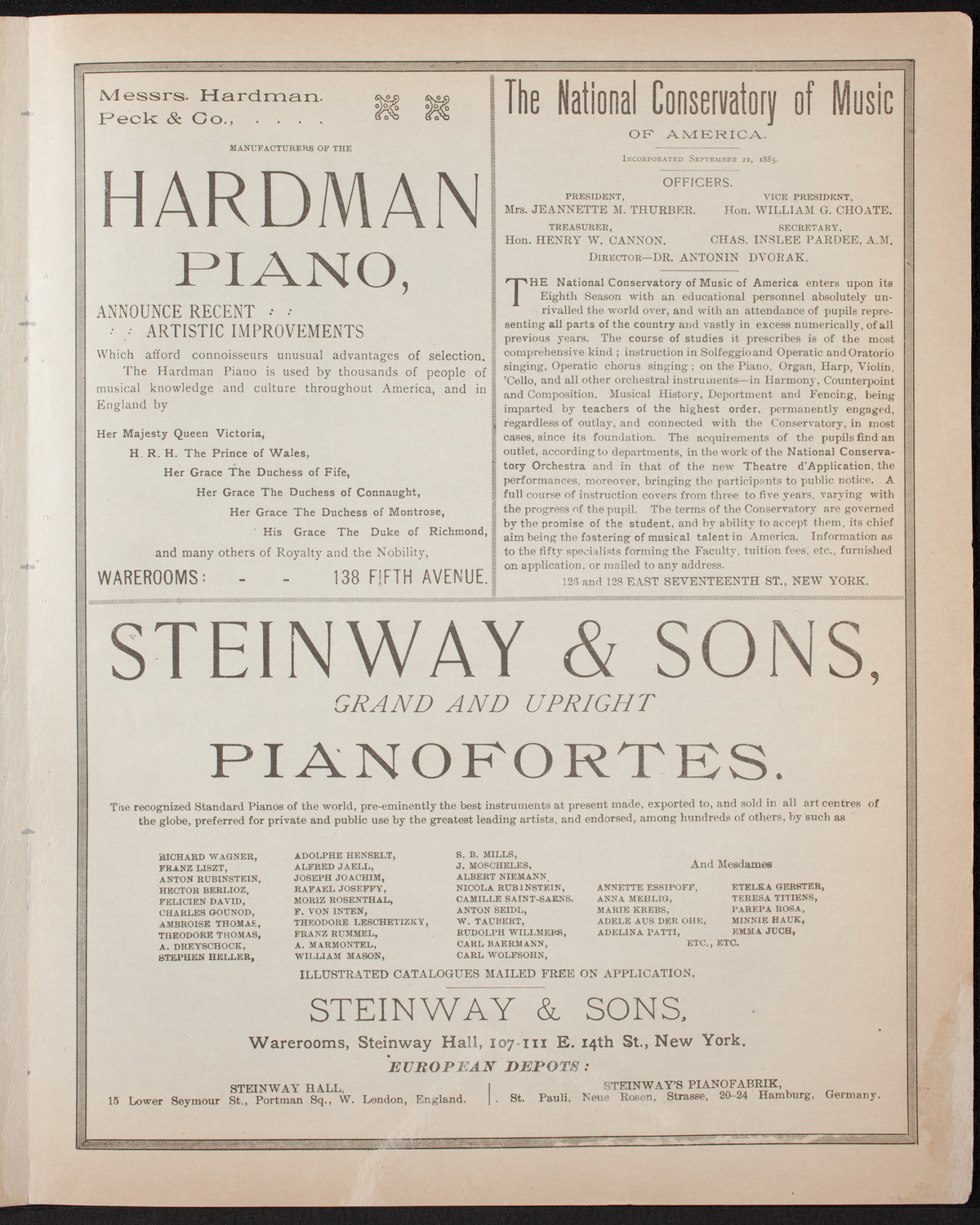 New York Philharmonic, March 4, 1893, program page 5