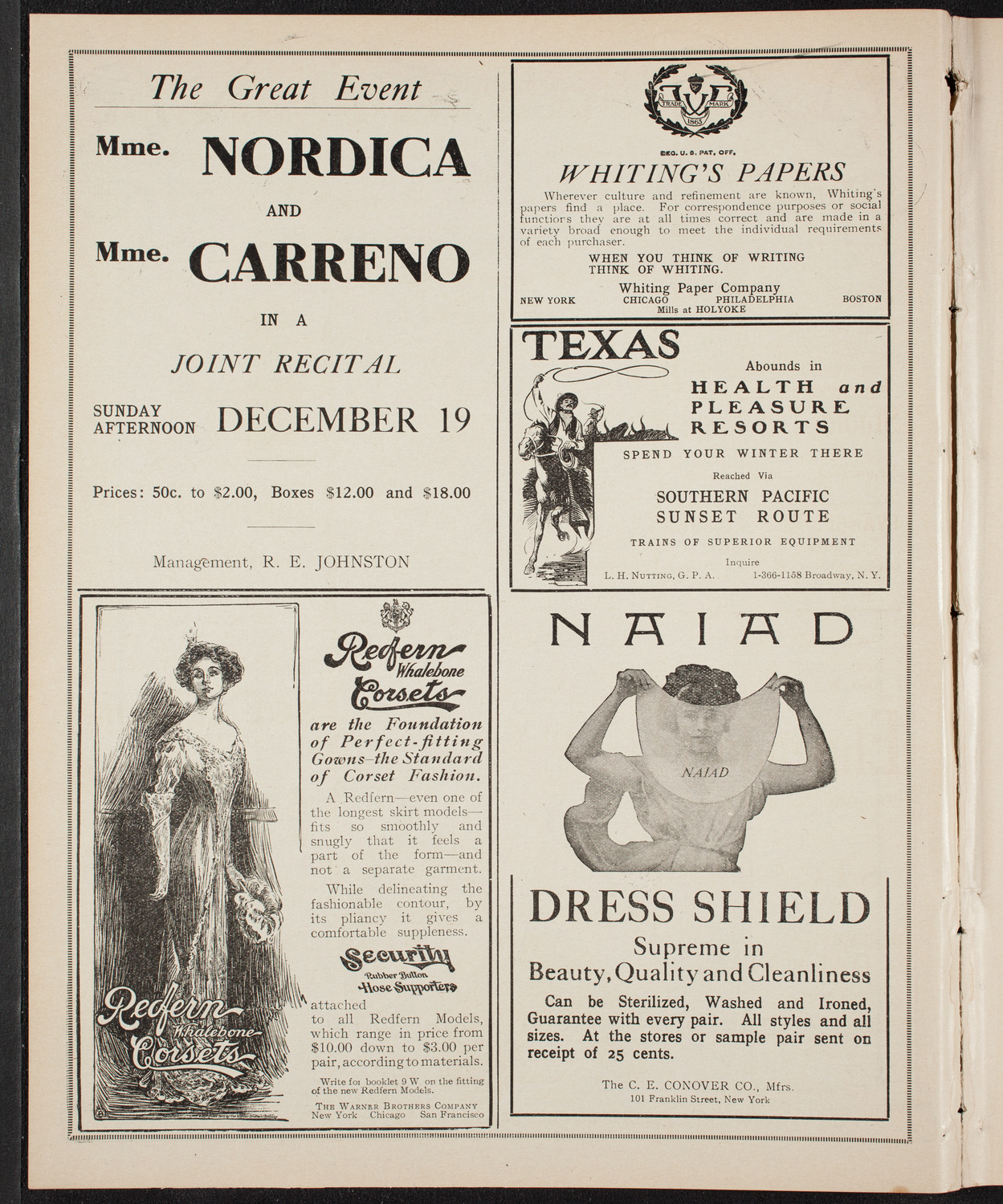 Isadora Duncan, Dancer, with the New York Symphony Orchestra, December 2, 1909, program page 2