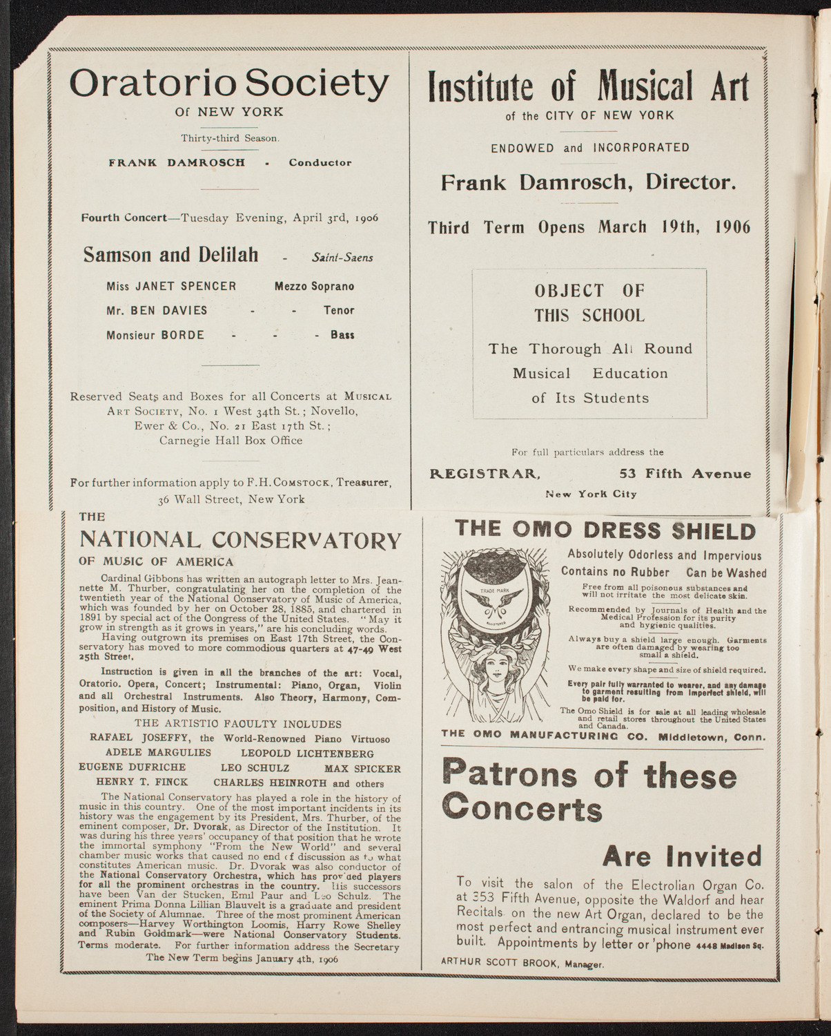 New Music Society of America, March 10, 1906, program page 4