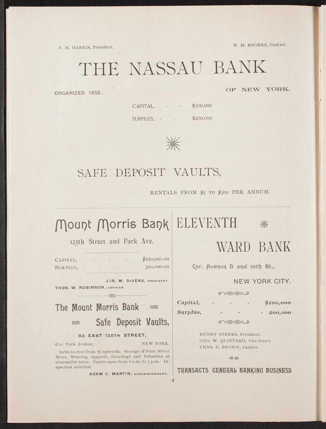 New York Banks' Glee Club, May 21, 1892, program page 5