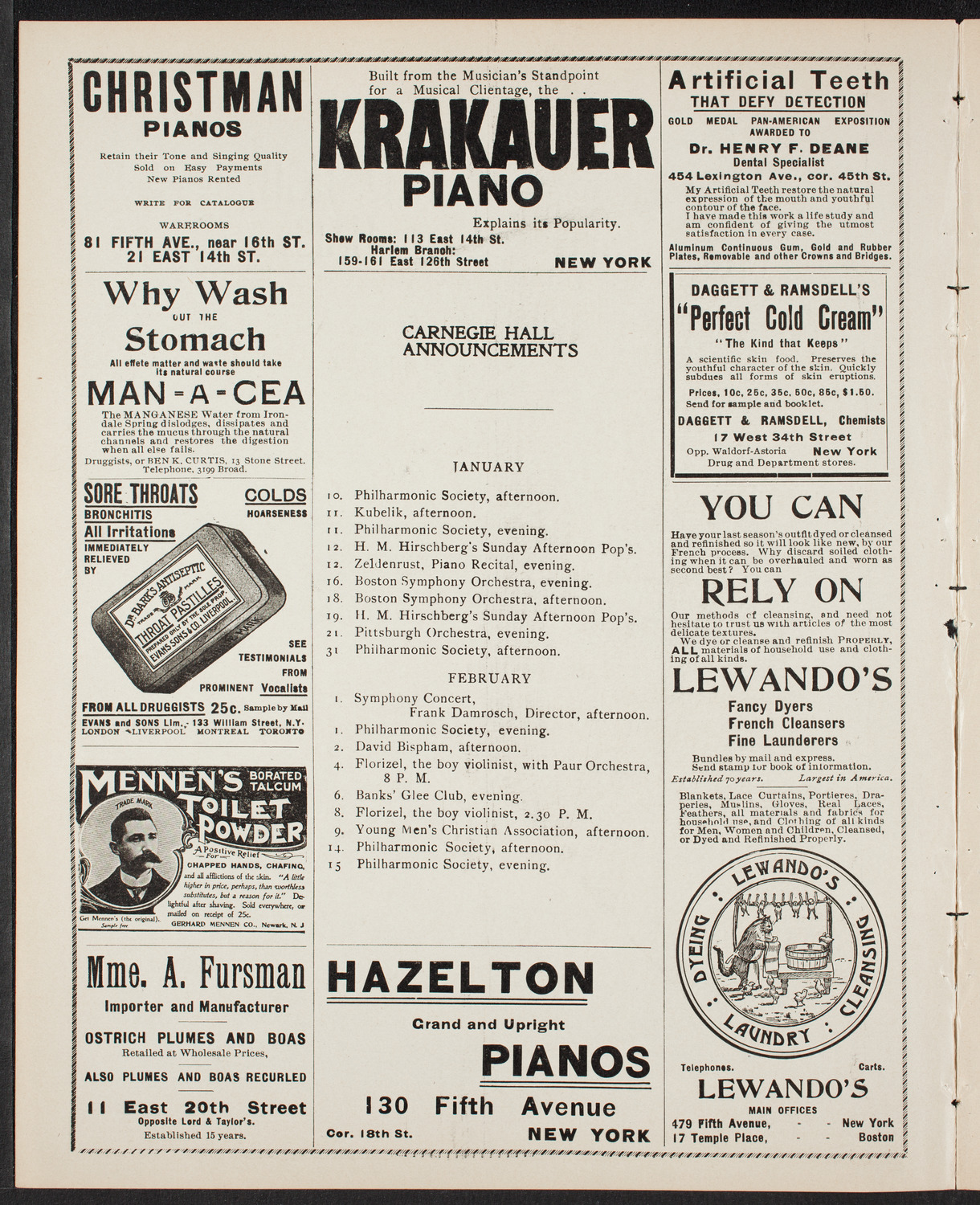 David Bispham, Baritone, January 5, 1902, program page 2