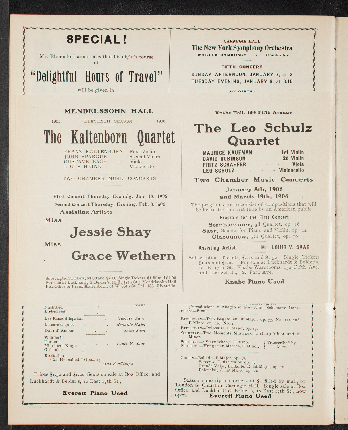 New York Philharmonic, January 5, 1906, program page 12