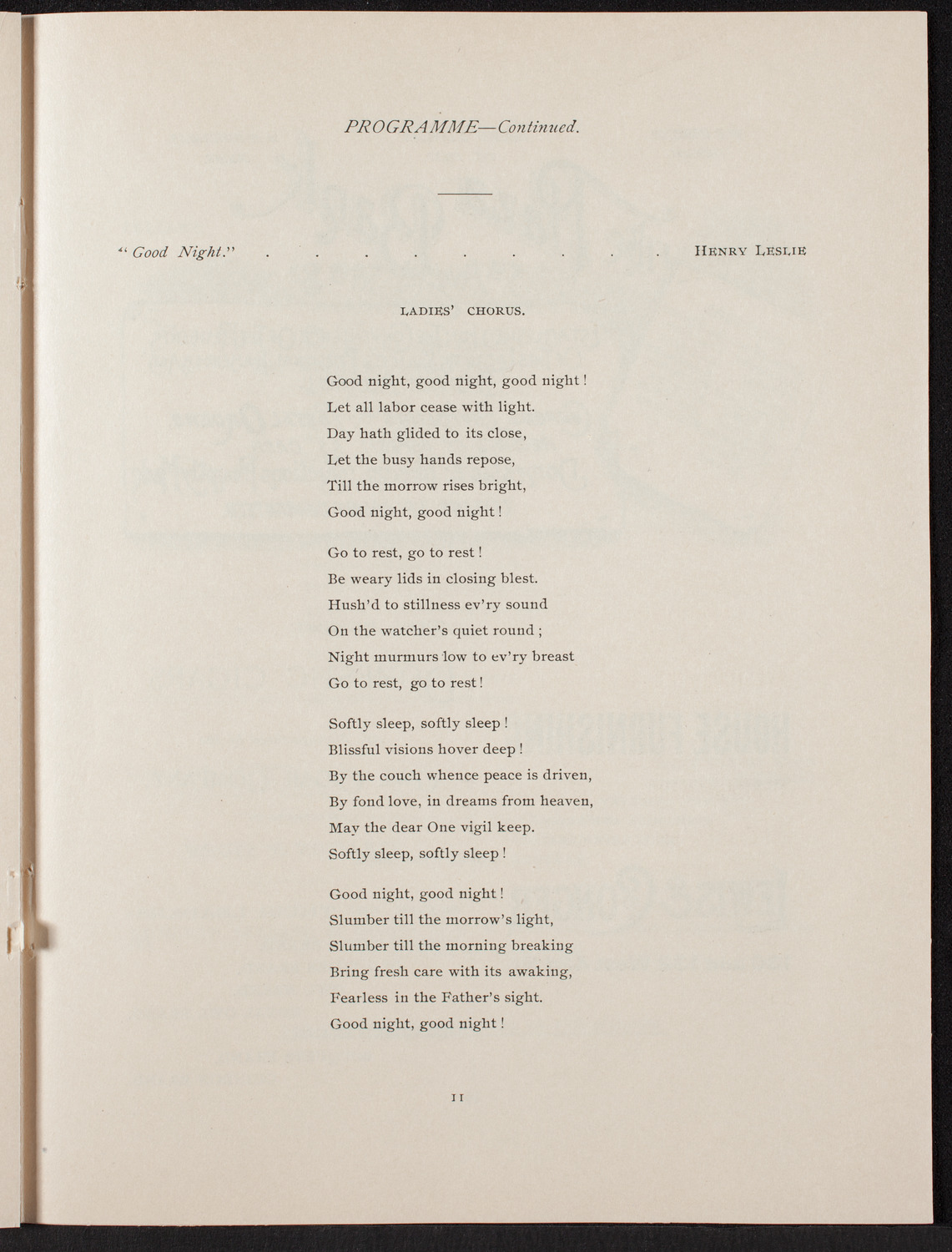 New York Banks' Glee Club, May 21, 1892, program page 12