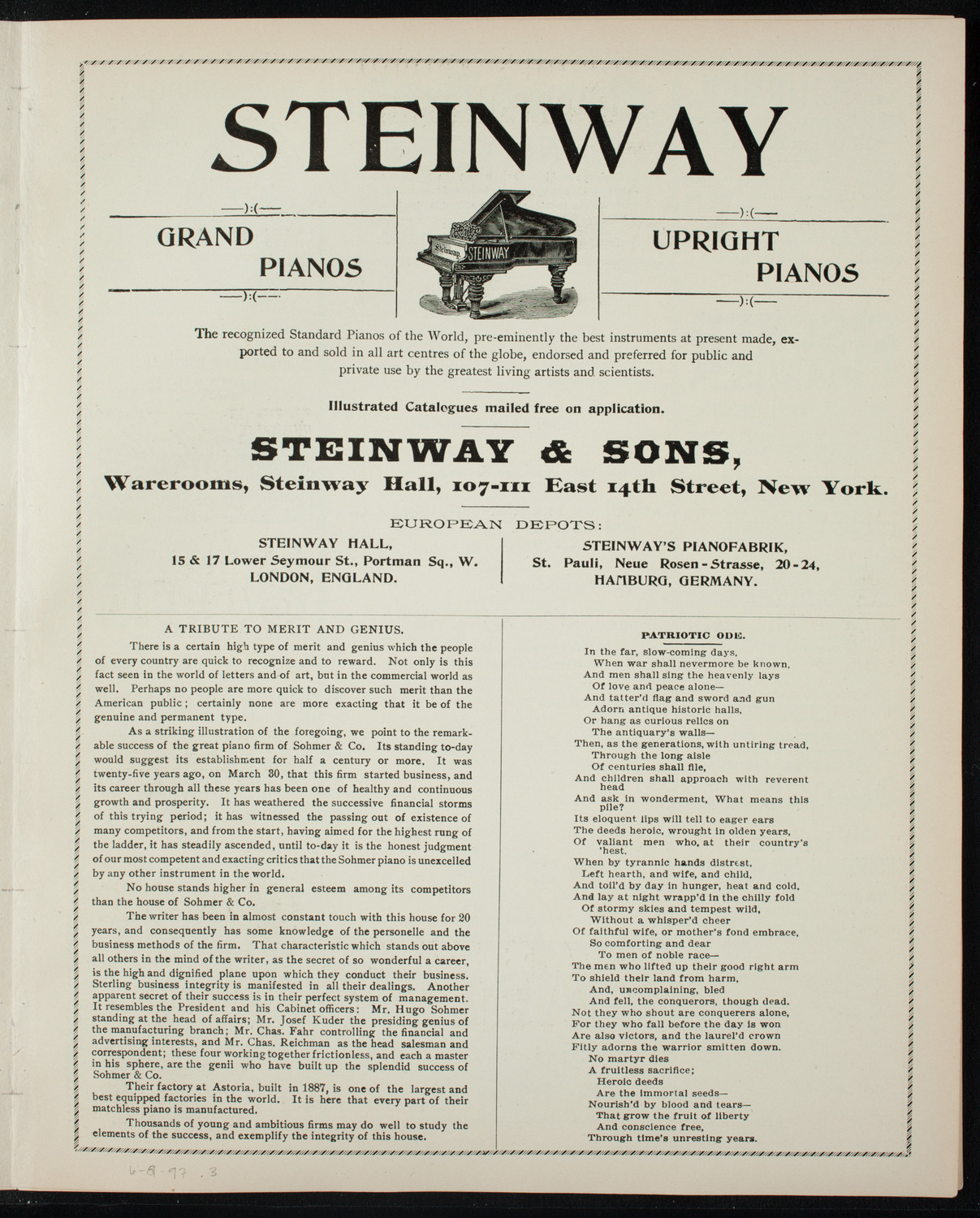 Graduation: New York University Law School, June 8, 1897, program page 5