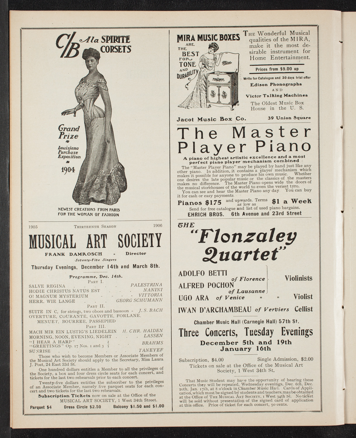 New York Symphony Orchestra, November 14, 1905, program page 8