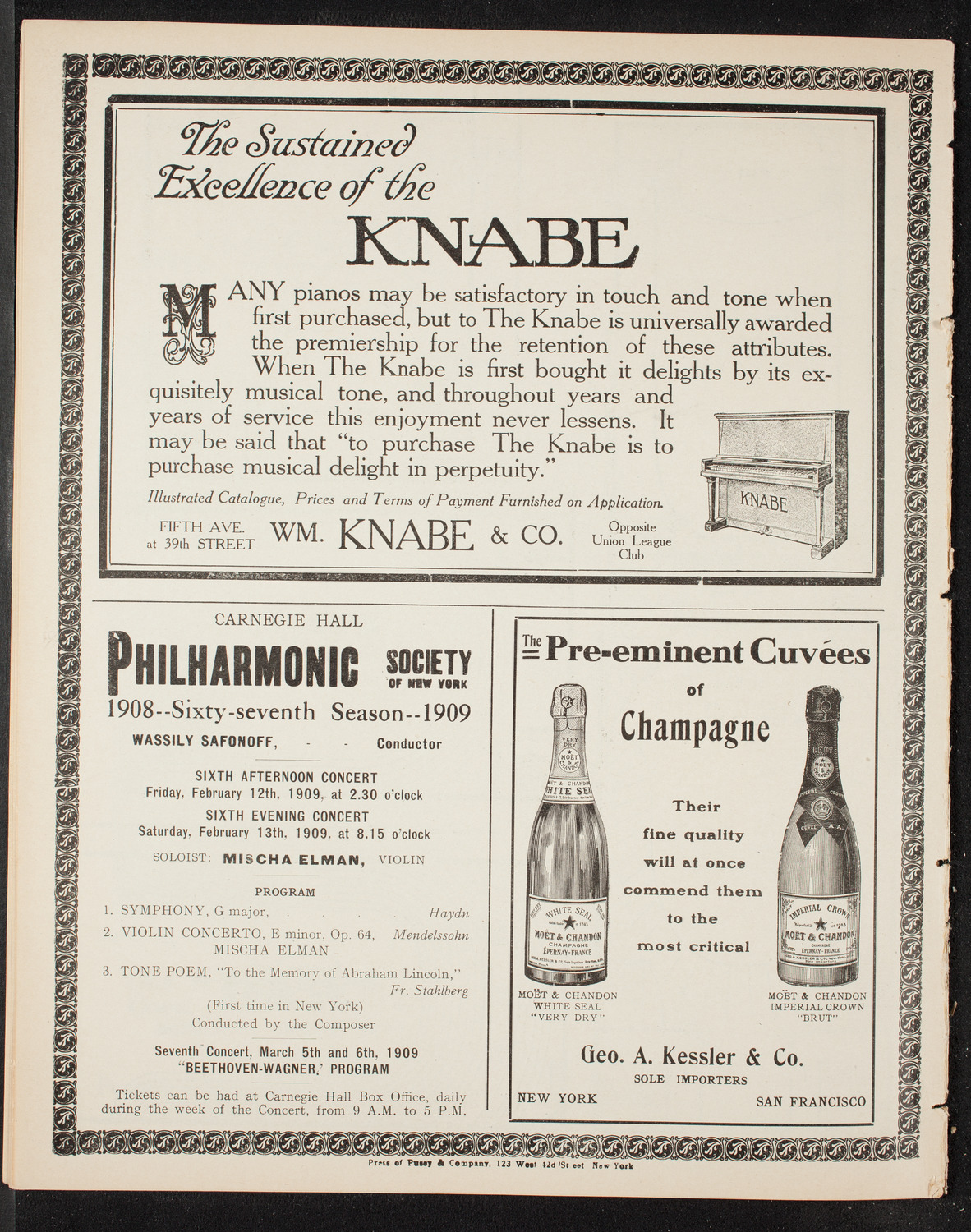 Russian Symphony Society of New York and The Ben Greet Players, February 11, 1909, program page 12