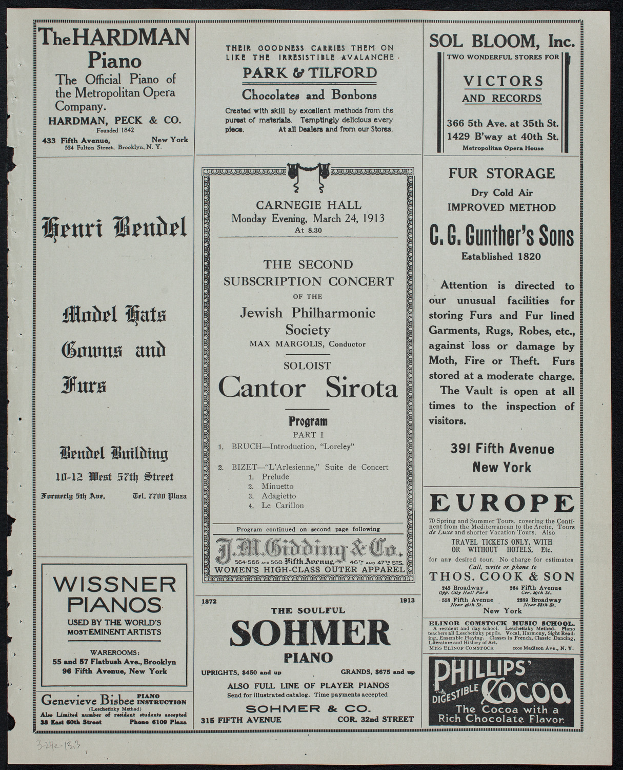 Jewish Philharmonic Society, March 24, 1913, program page 5