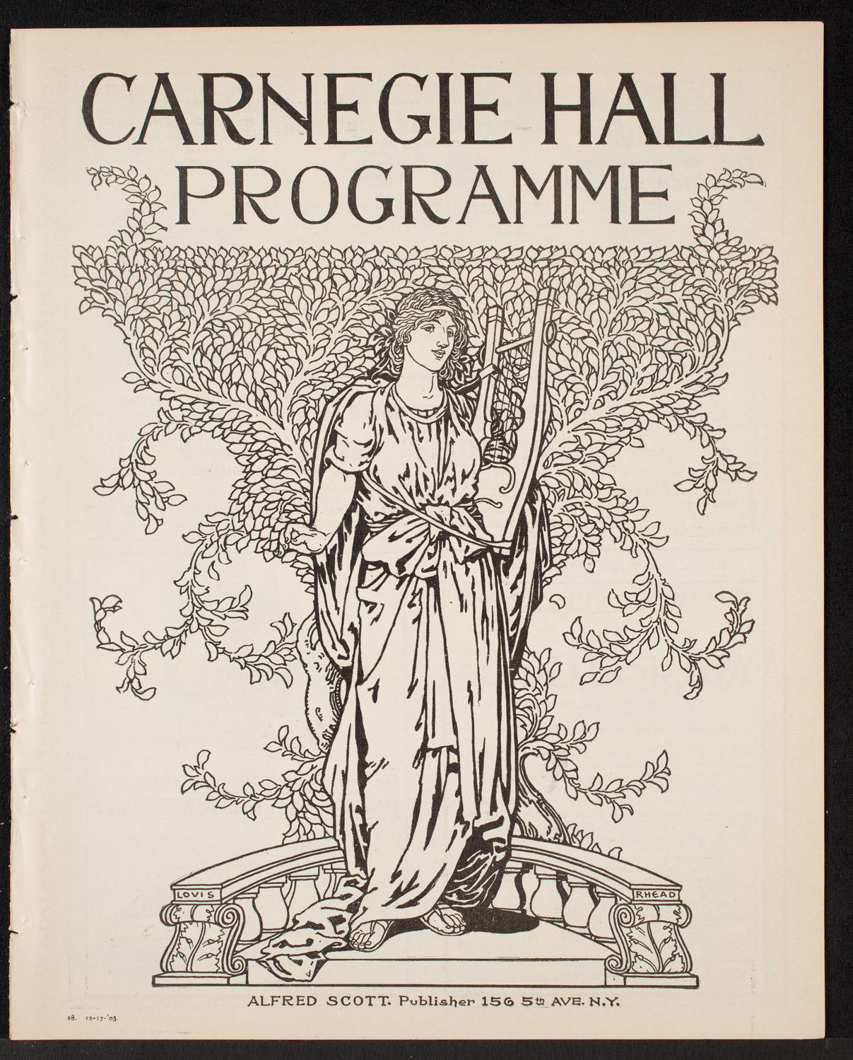 Musical Art Society of New York, December 17, 1903, program page 1