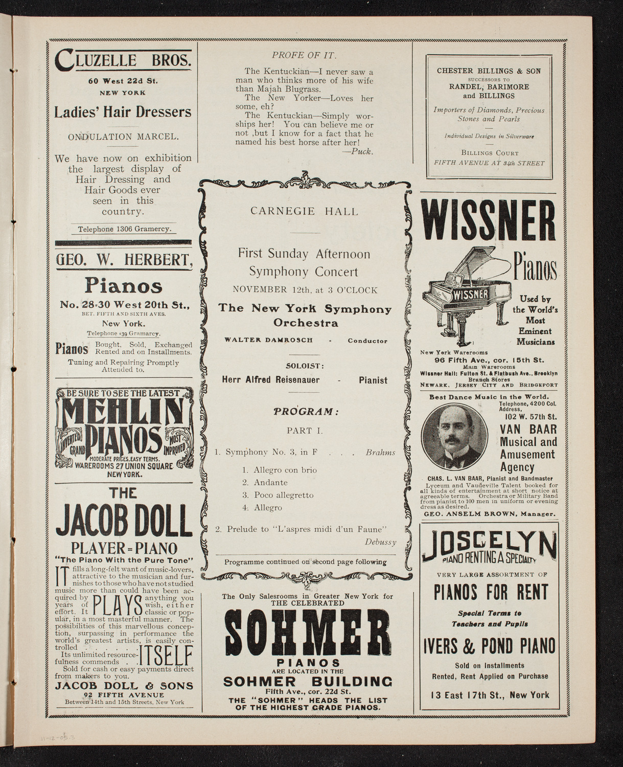 New York Symphony Orchestra, November 12, 1905, program page 5