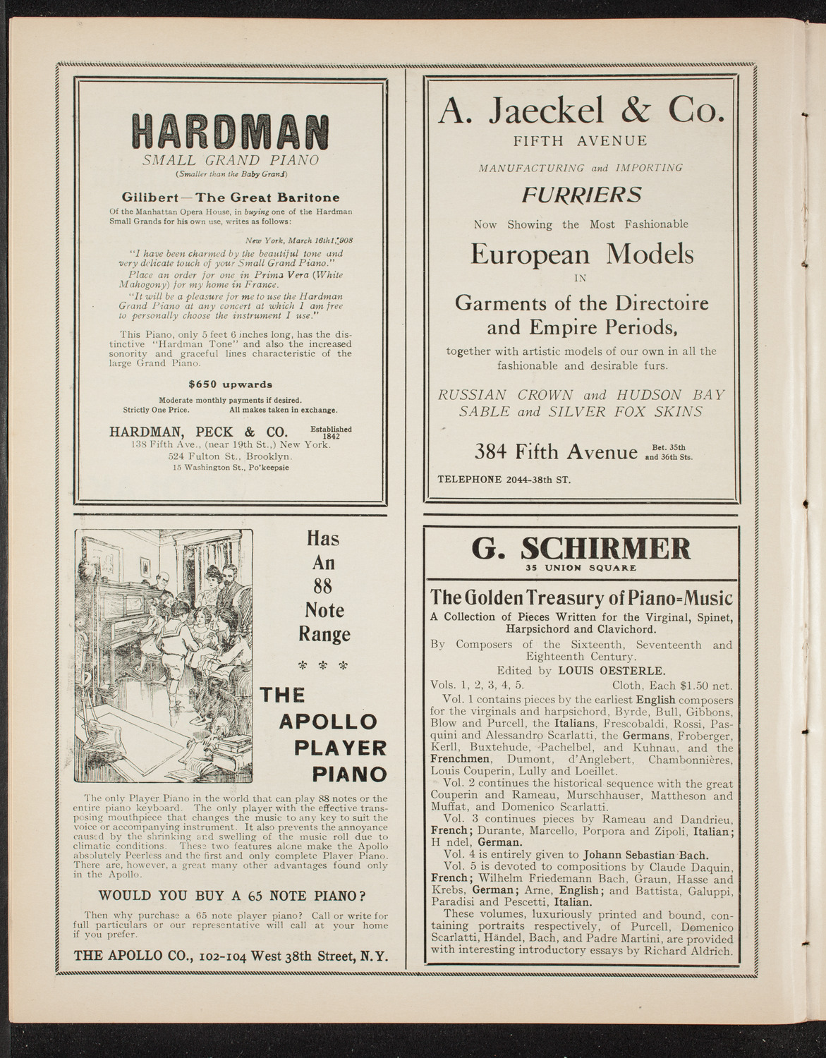 Volpe Symphony Society of New York, November 19, 1908, program page 8