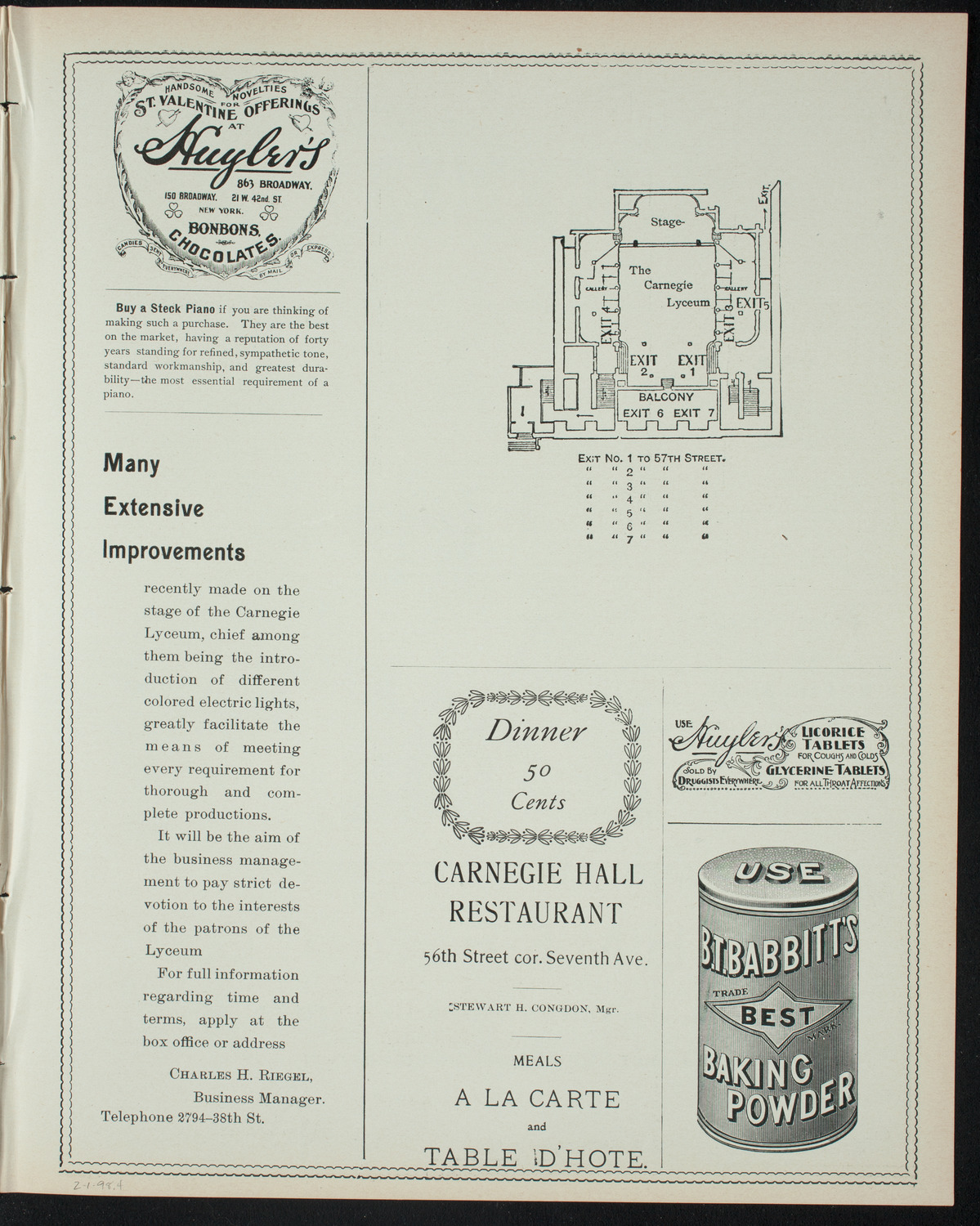 Students Dramatic Club, February 1, 1898, program page 7