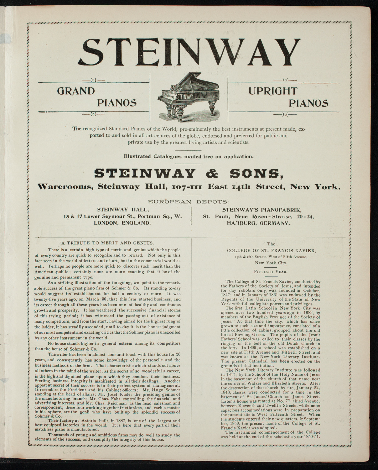 Graduation: Manhattan College, June 29, 1897, program page 5