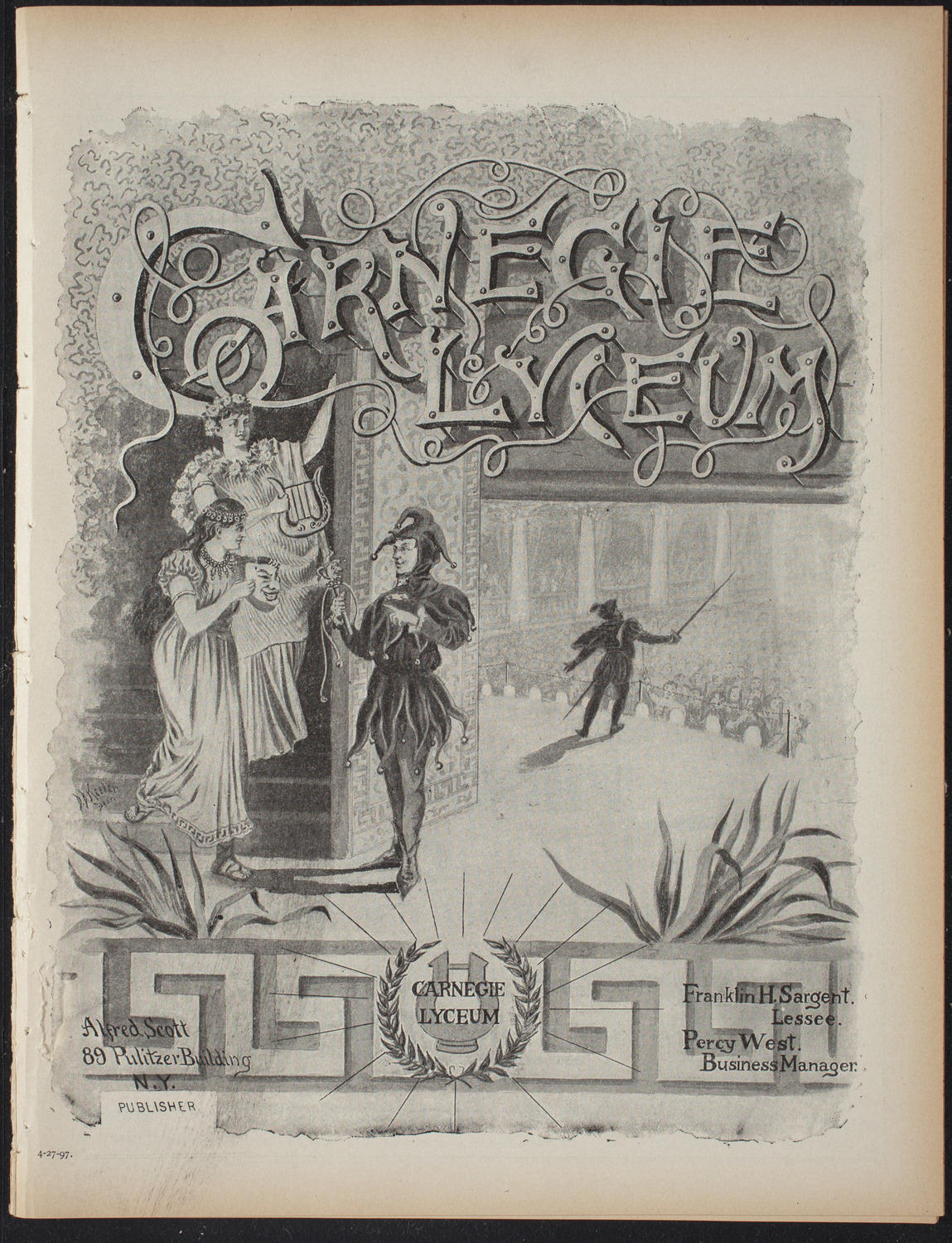 Private Theatricals in Aid of Philanthropic Works, April 27, 1897, program page 1