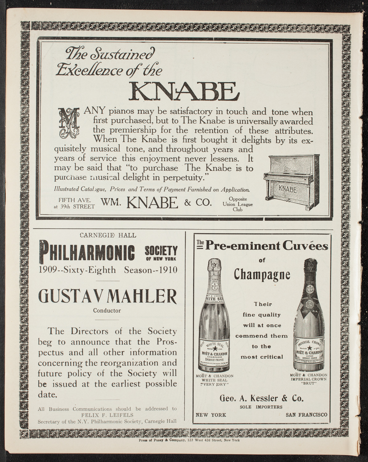 New York Philharmonic, March 27, 1909, program page 12
