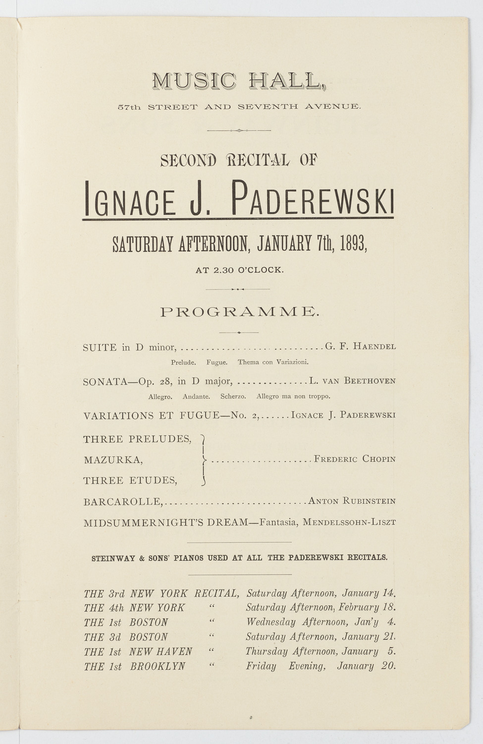 Ignacy Jan Paderewski, 1893