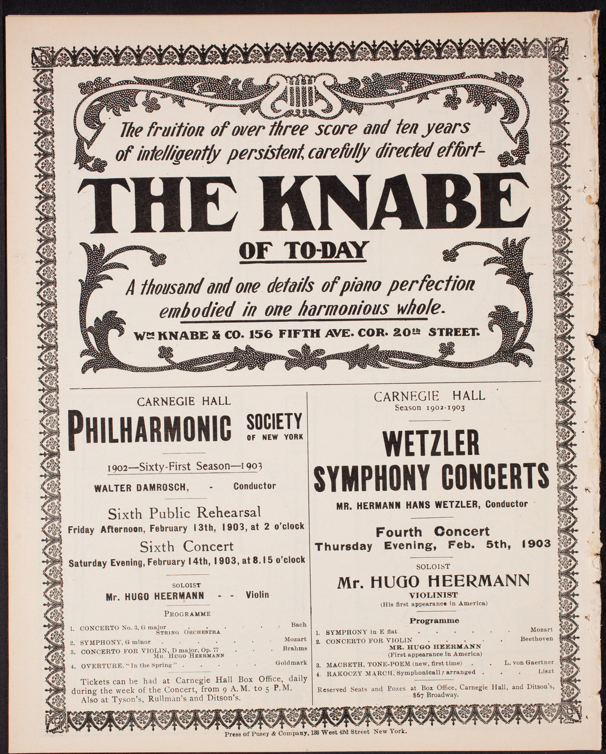 New York Philharmonic, January 31, 1903, program page 12
