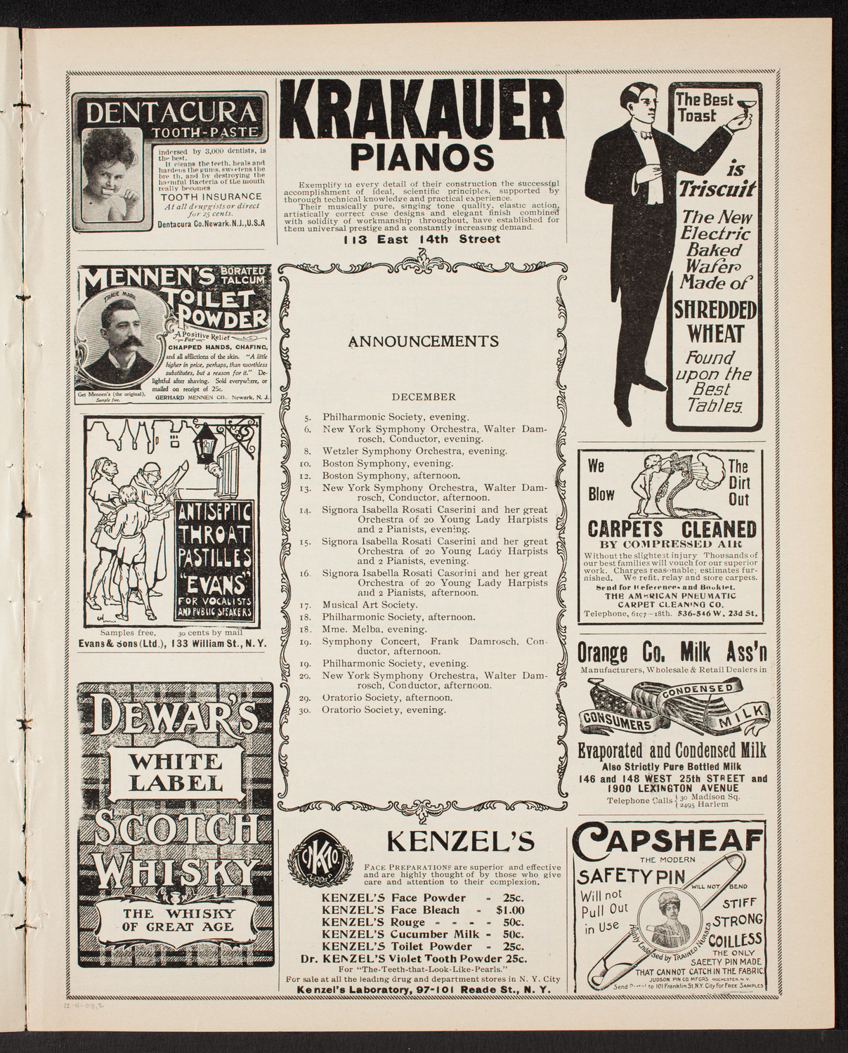 New York Philharmonic, December 4, 1903, program page 3