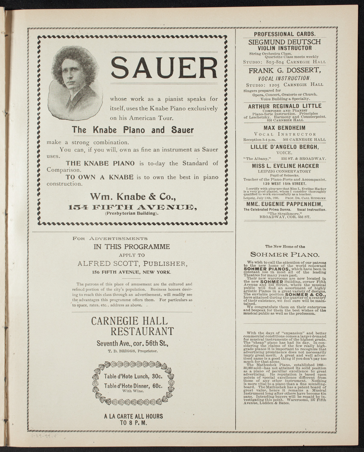 Benefit: Catholic Reading Rooms for Seamen, January 29, 1899, program page 7