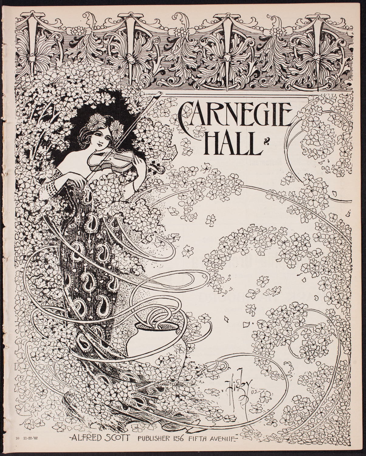 Jaroslav Kocian with Orchestra, November 22, 1902, program page 1