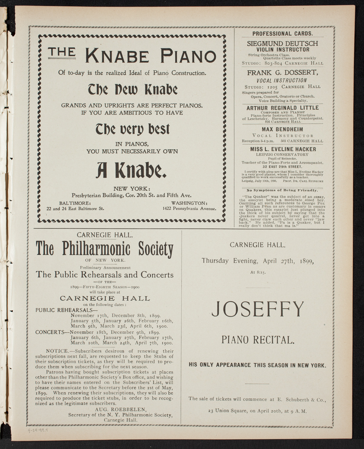 Rally: Volunteers of America, April 24, 1899, program page 7