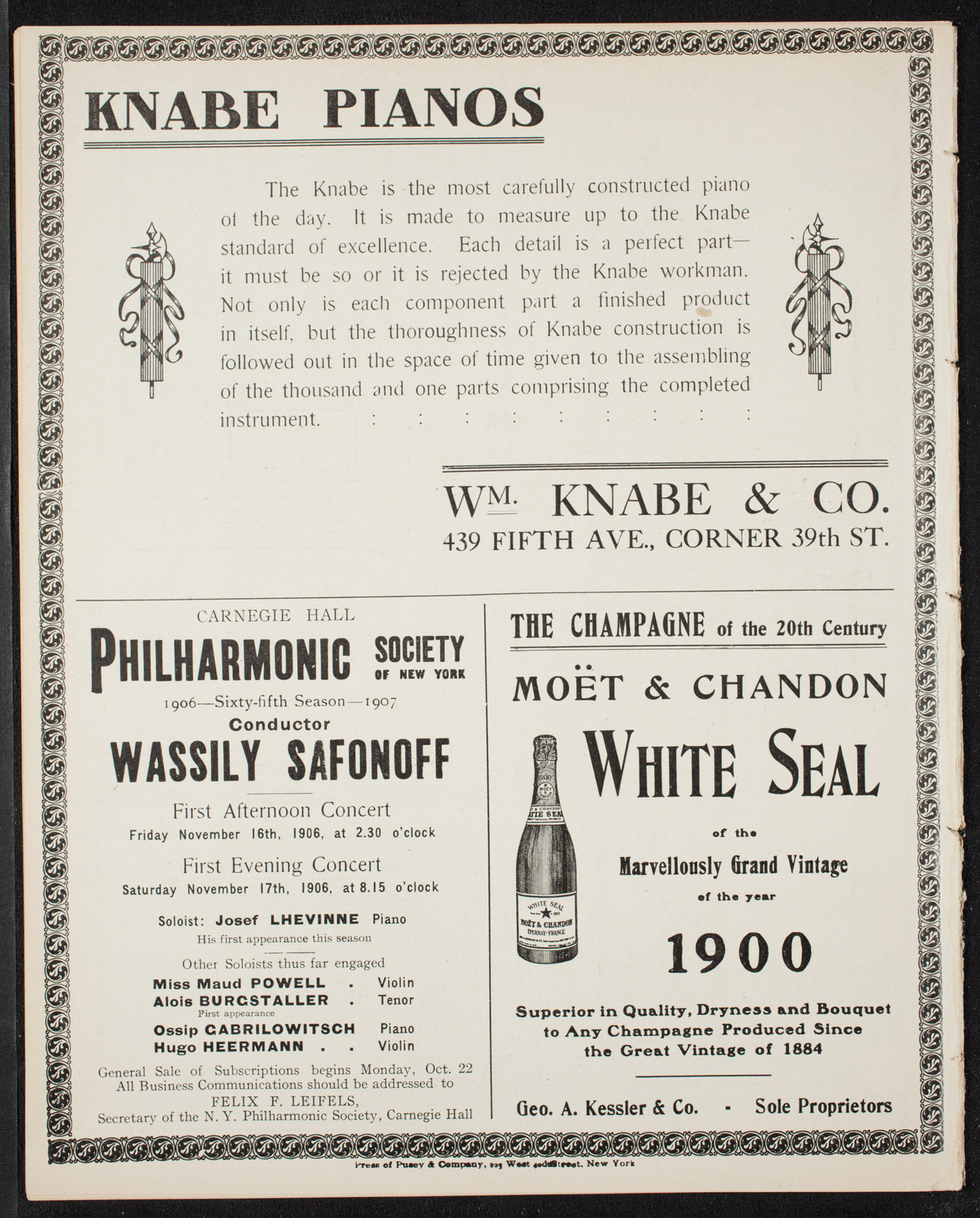 New York Symphony Orchestra, November 15, 1906, program page 14