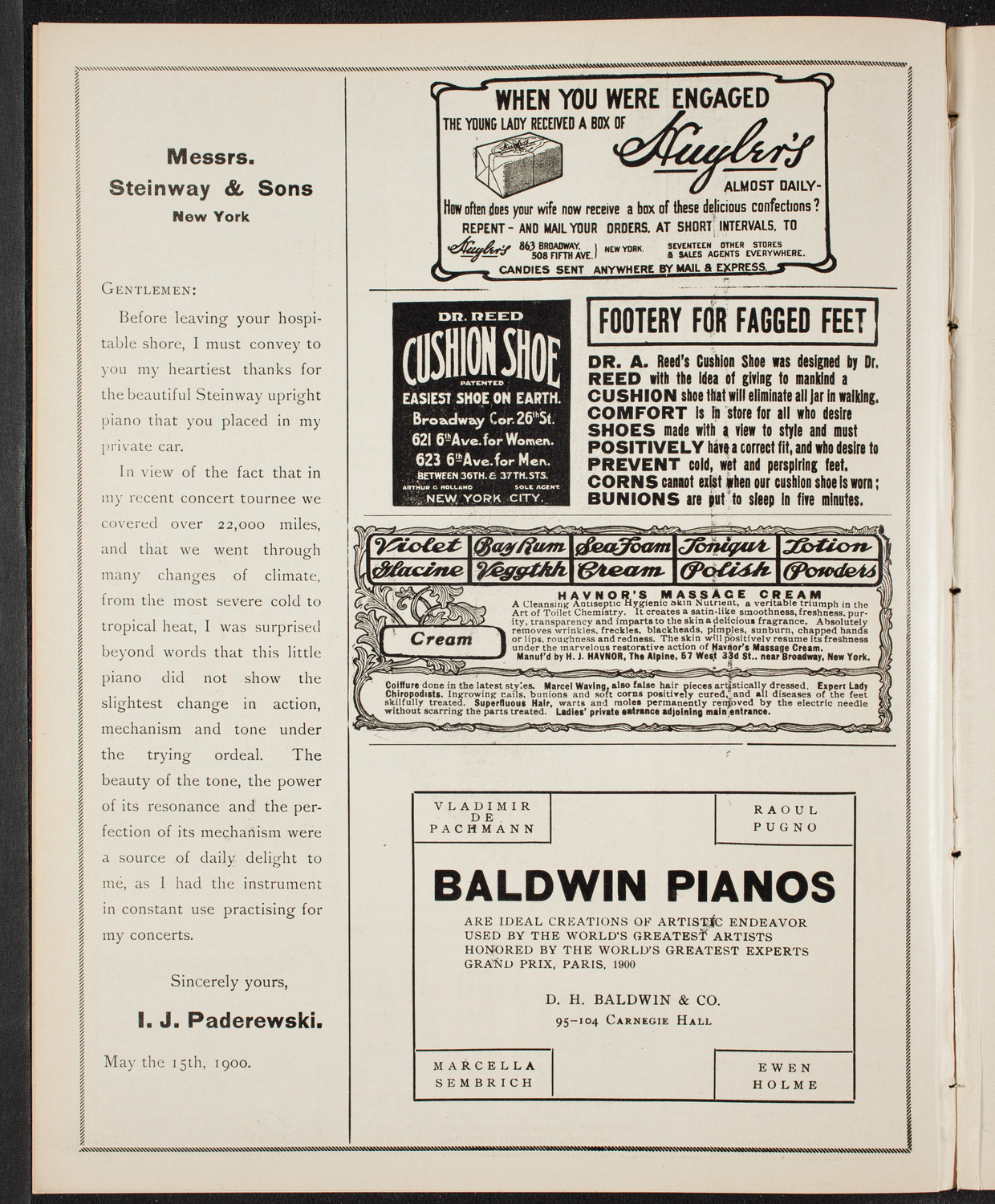Josef Hofmann, Piano, November 19, 1904, program page 4