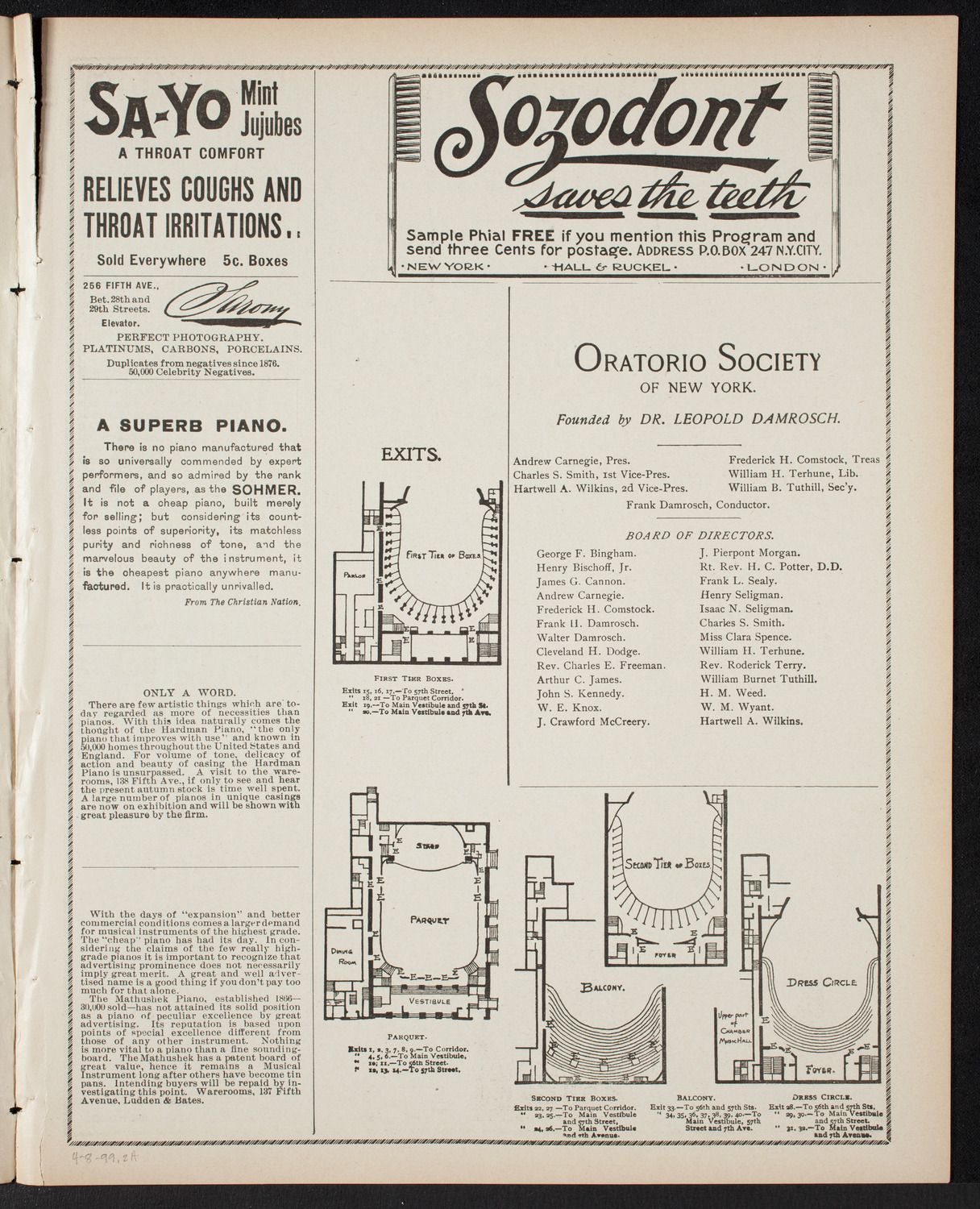 Elmendorf Lecture: The Entire War with Spain in Cuba, April 8, 1899, program page 3