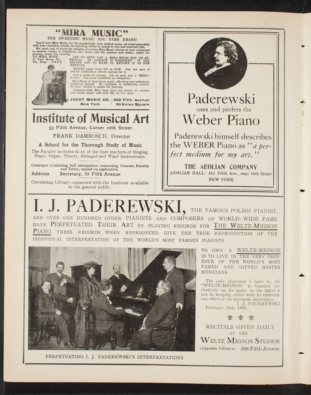 People's Symphony Concert, February 19, 1909, program page 6