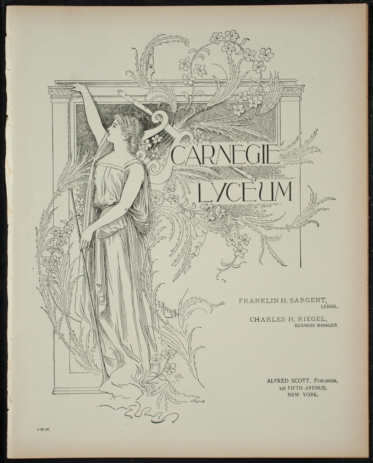 Vaudeville Entertainment, May 26, 1899, program page 1