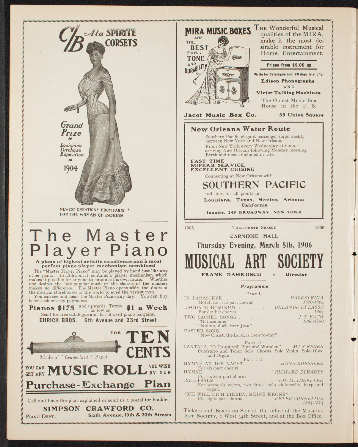 New York Symphony Orchestra, February 13, 1906, program page 8